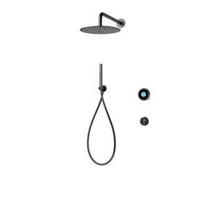 Aqualisa Intuition Black Concealed Handshower with Wall fixed head with Remote - HP/Combi - Black