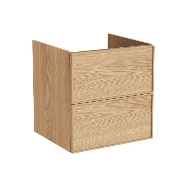 Vitra M-Line Edge 60cm Washbasin Unit with 2 drawers - Light Oak