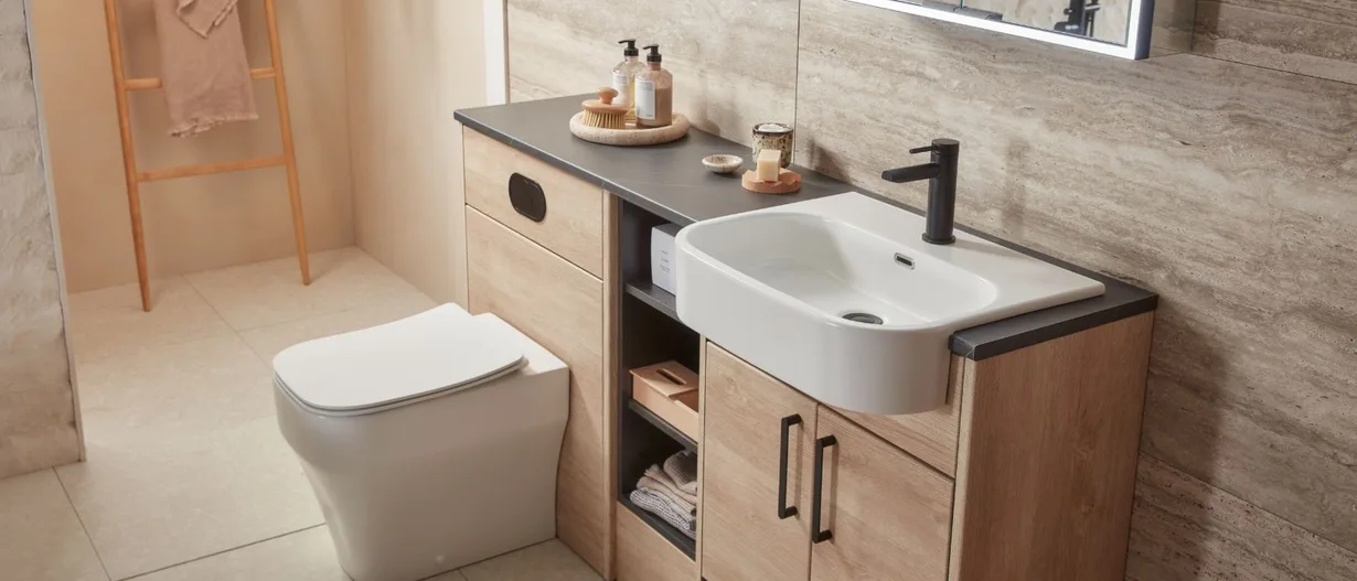 Roper Rhodes Aruba Basin Unit Slim 600mm - Oxford Oak / Oak