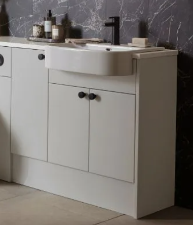 Roper Rhodes Aruba 300mm Full Height Standard Depth Cupboard Unit With Oak Carcass - Powder Grey