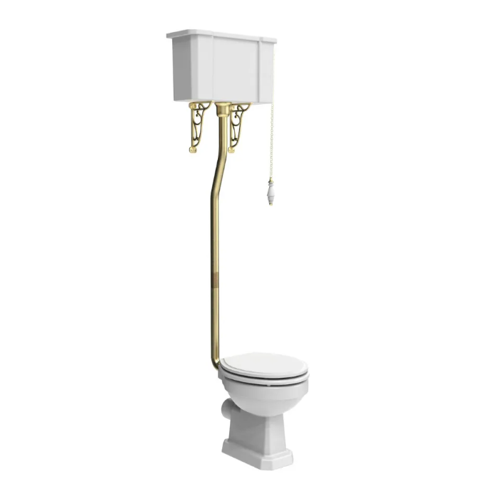 Roper Rhodes Harrow High Level Flush Kit - Brass