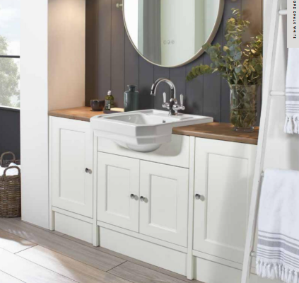 Roper Rhodes 600 x 218 Slim Depth WC Unit with Fascia Door Pack - Oak / Chalk White