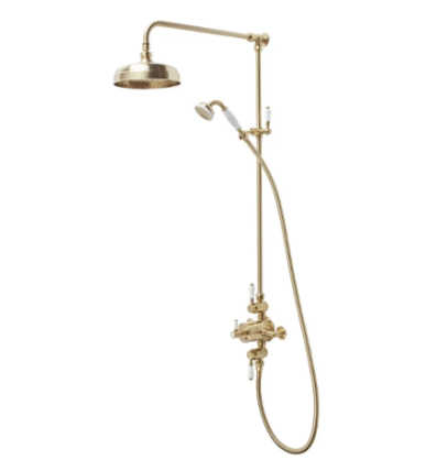 Roper Rhodes Keswick Dual Function Exposed Shower System - Timeless Brushed Brass