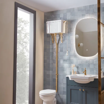 Roper Rhodes Harrow High/Low Level WC Pan - Brushed Brass