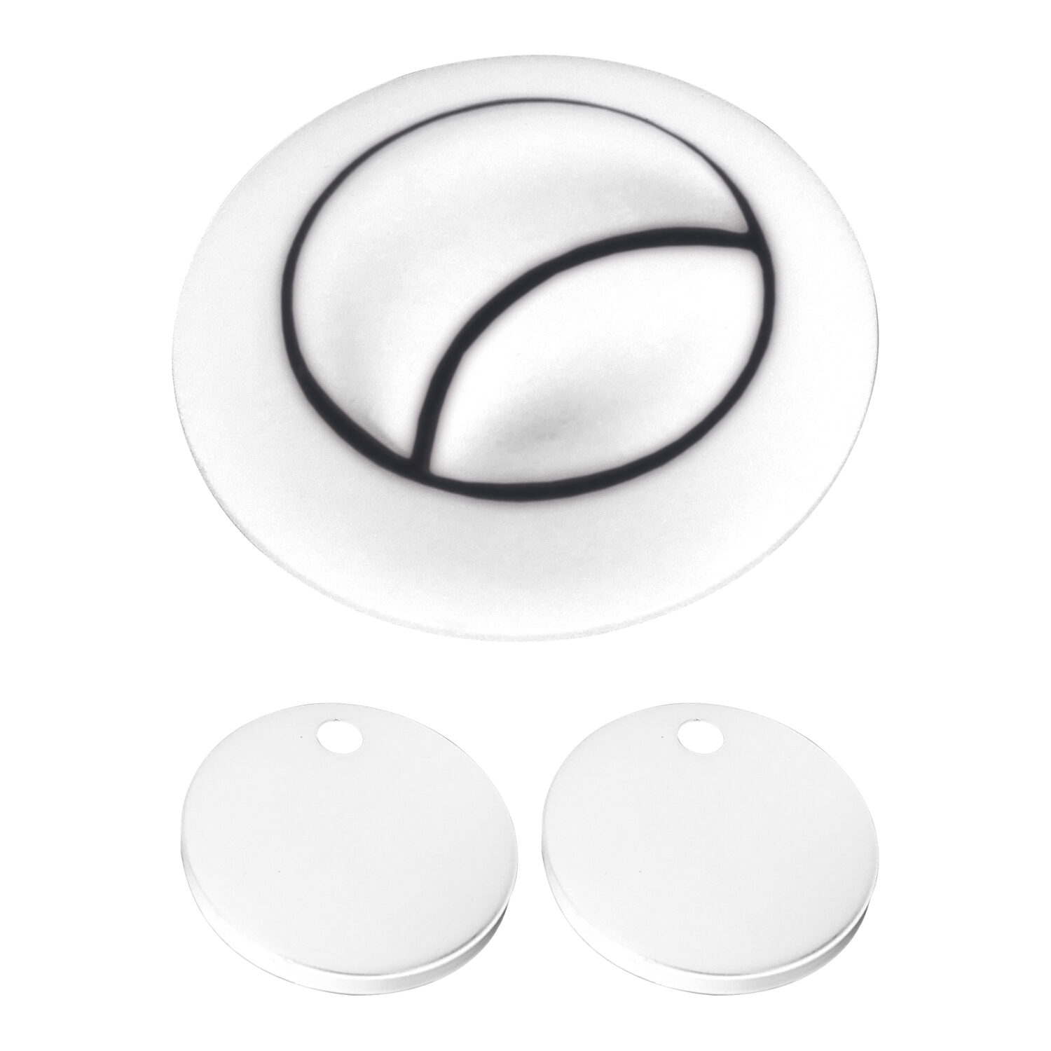 Bayou White Seat Hinge Cover & Cistern Push Button - White