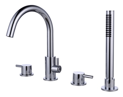 Bayou Bewl Deck Mounted 4TH Bath Shower Mixer - Chrome