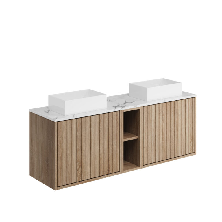 Bayou Alfie 1400 Cabinet with Open Storage - Sonoma Oak