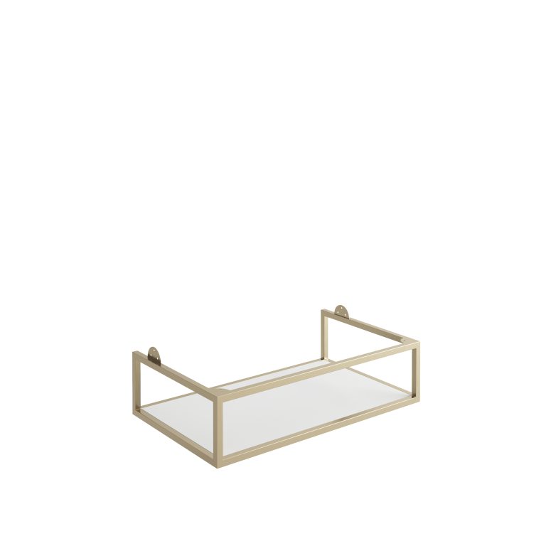Bayou Ambience Frame with White Shelf 80×48 - Brushed Brass