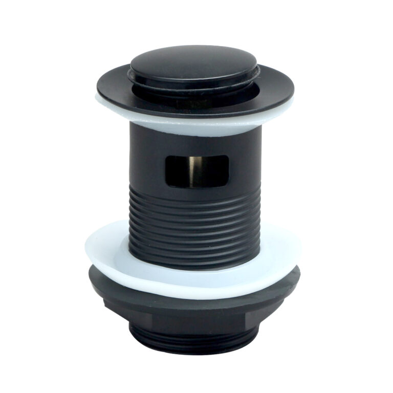 Bayou Round Slotted Sprung Basin Waste - Matt Black