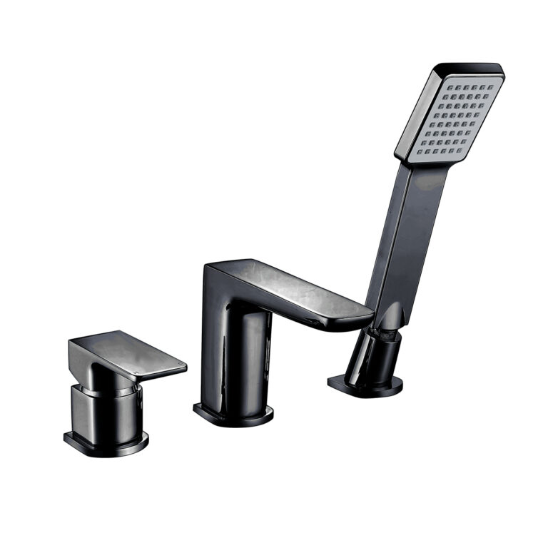 Bayou Muro Black 3 Hole Bath Mixer - Matt Black