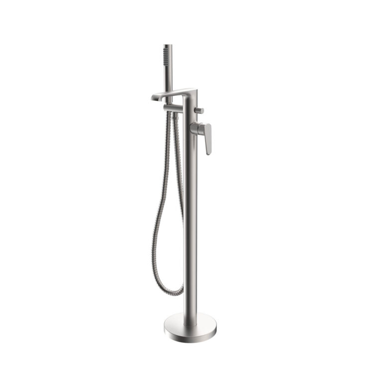 Bayou Montana Freestanding Bath Shower Mixer - Brushed Nickel