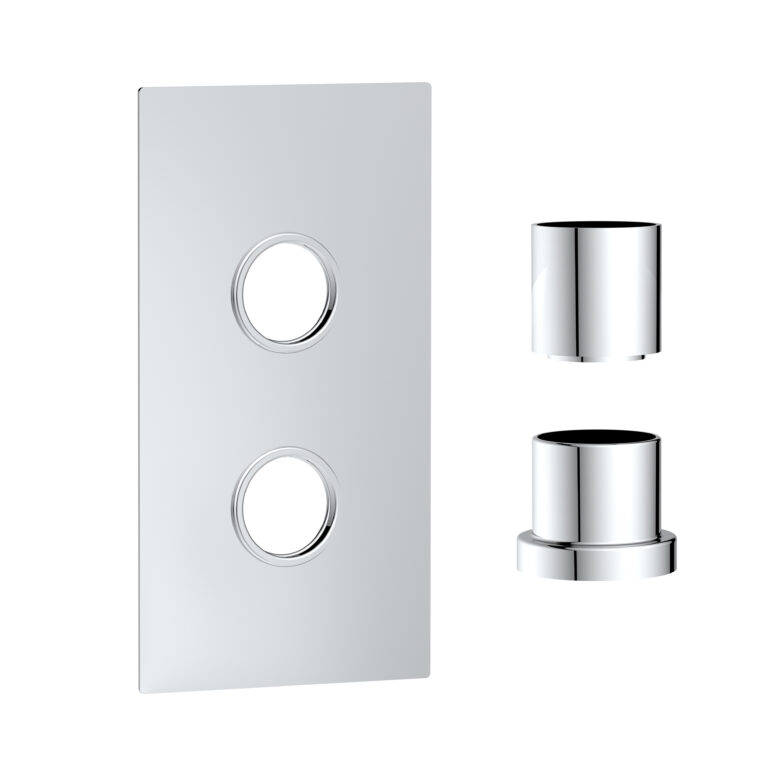Bayou Concealed Plate with Sleeves (1 Outlet) - Chrome