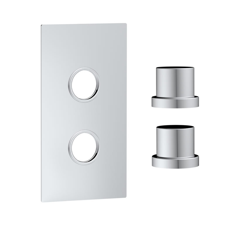 Bayou Concealed Plate with Sleeves (2 Outlet) - Chrome