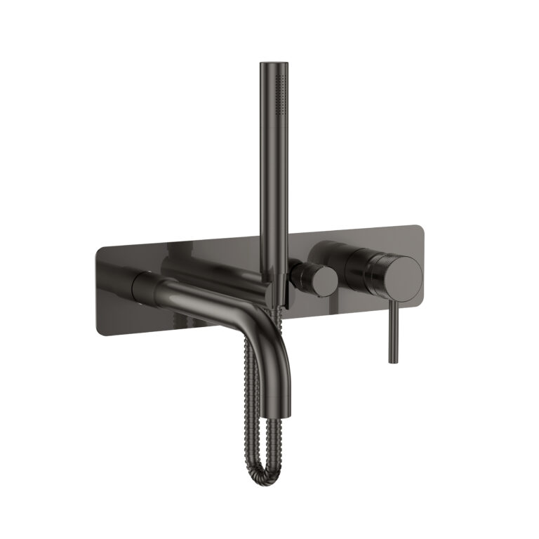 Bayou Wall Mounted Bath Shower Mixer & Handset - Gunmetal