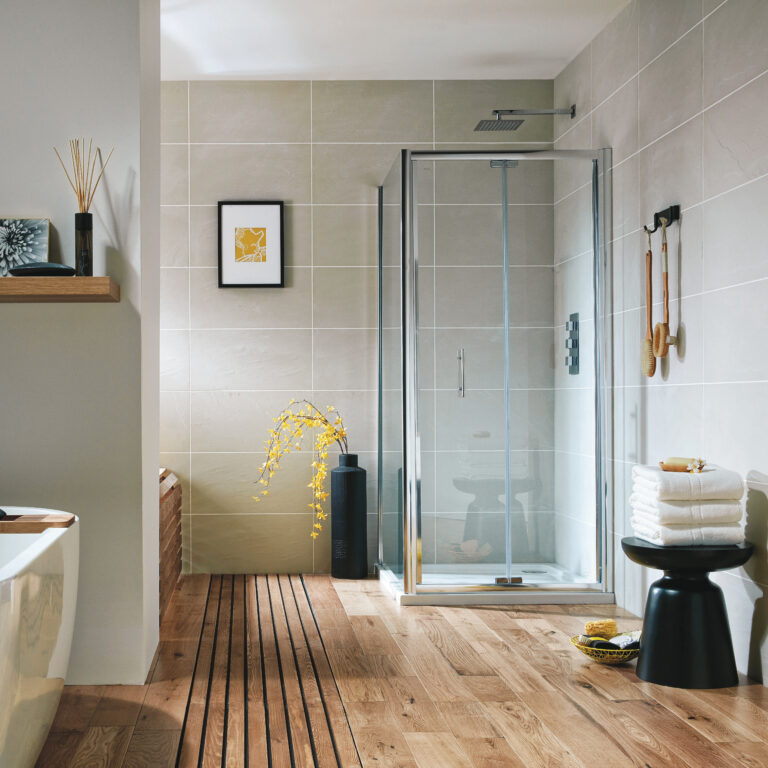 Bayou Bifold Semi Frameless Door 700 - Chrome