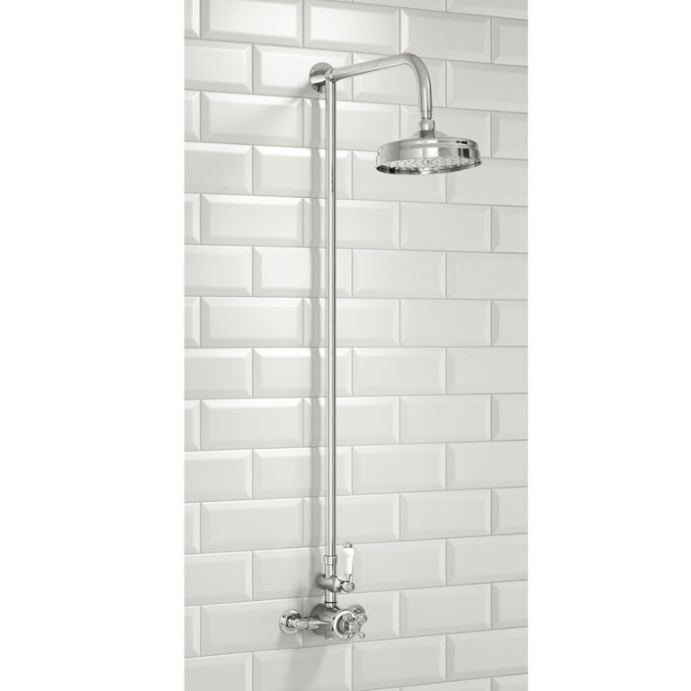 Bayou Traditional Rigid Riser Shower with Fixed Head - Chrome