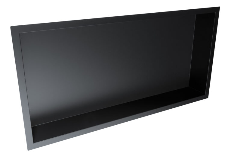 Bayou Inset Shower Niche 600 x 300mm - Matt Black