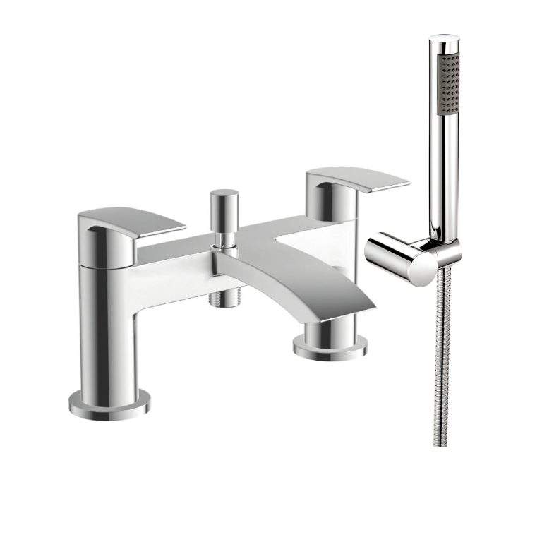 Bayou Belini Bath Shower Mixer With Shower Kit And Wall Bracket - Chrome