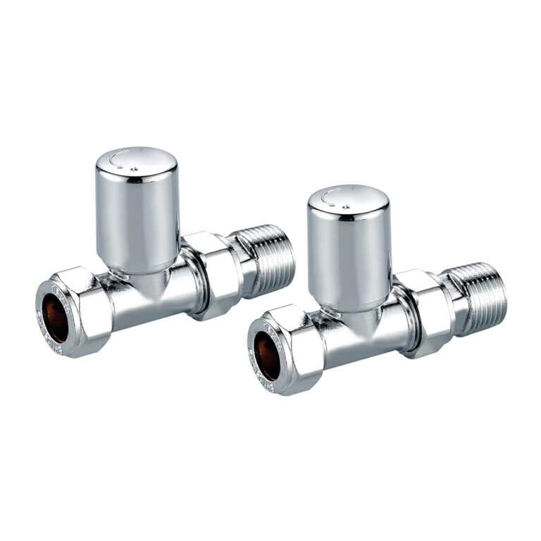 Bayou Towel Rail Valves Straight (Pair) - Chrome