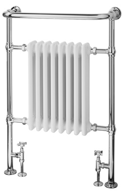 Bayou Canterbury 963 x 673mm Towel Rail - Chrome/White