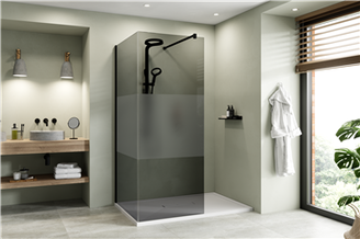 Kudos Ultimate Glass Panel Smoke Grey with Satin Frosted Glass 10mm 900