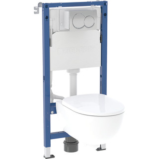 Geberit Duofix Frame 112cm with Alpha cistern 12cm, 6/3 litres, Alpha01 flush plate Selnova WH WC