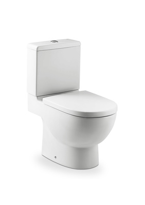 Roca Meridian-N Close Coupled Wc & Soft Close Seat - White