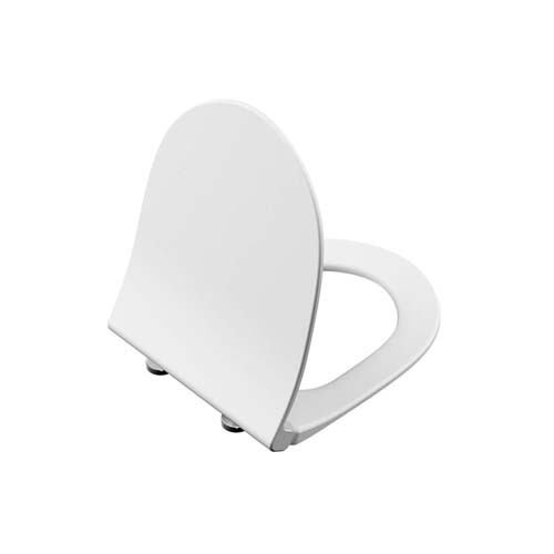 VitrA Sento Slim Soft Close Seat & Cover with Chrome Hinges - Matt White