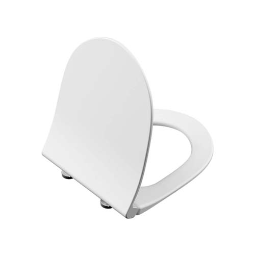 VitrA Sento Slim Soft Close Seat & Cover with Chrome Hinges - White