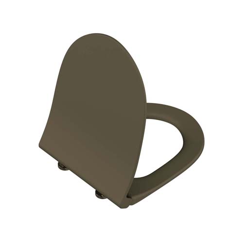 VitrA Sento Slim Soft Close Seat & Cover with Chrome Hinges - Matt Mink