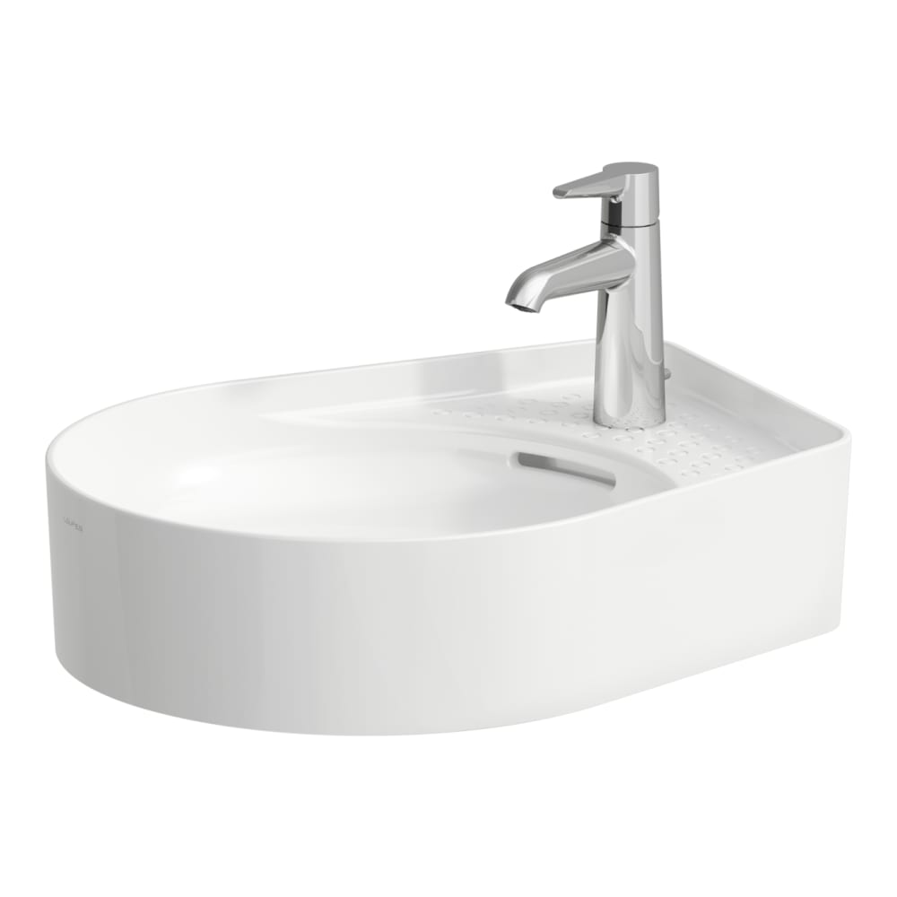 Laufen Laufen Val Bowl with Semi-Wet Area 50 x 40cm One Tap Hole - White