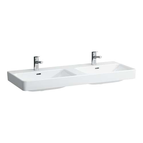Laufen Pro S Double Basin 120 x 46cm One Tap Hole Per Bowl - White