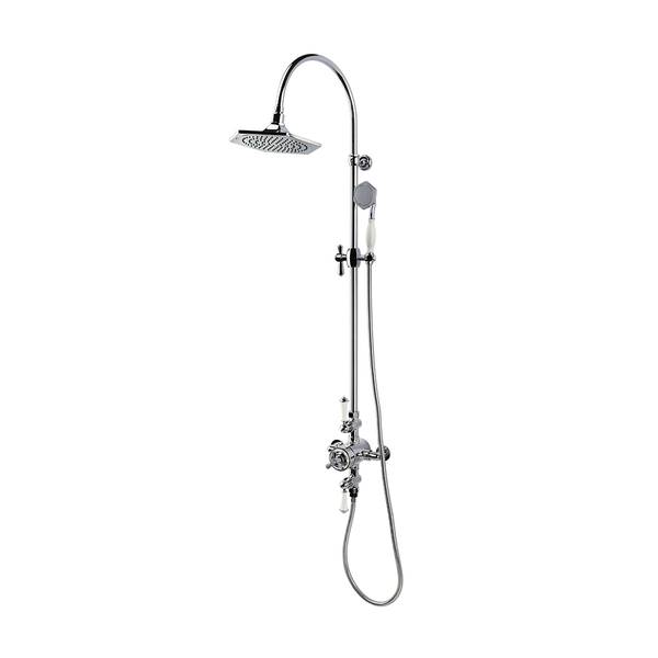 RAK Washington Exposed Thermostatic Shower Column with Fixed Head and Shower Kit - Chrome
