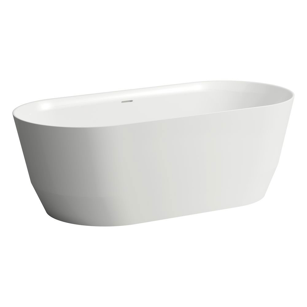 Laufen Pro Freestanding Bath 150 x 70H x 59cm with Integrated Overflow Click-Clack Waste & Chrome Cover - White