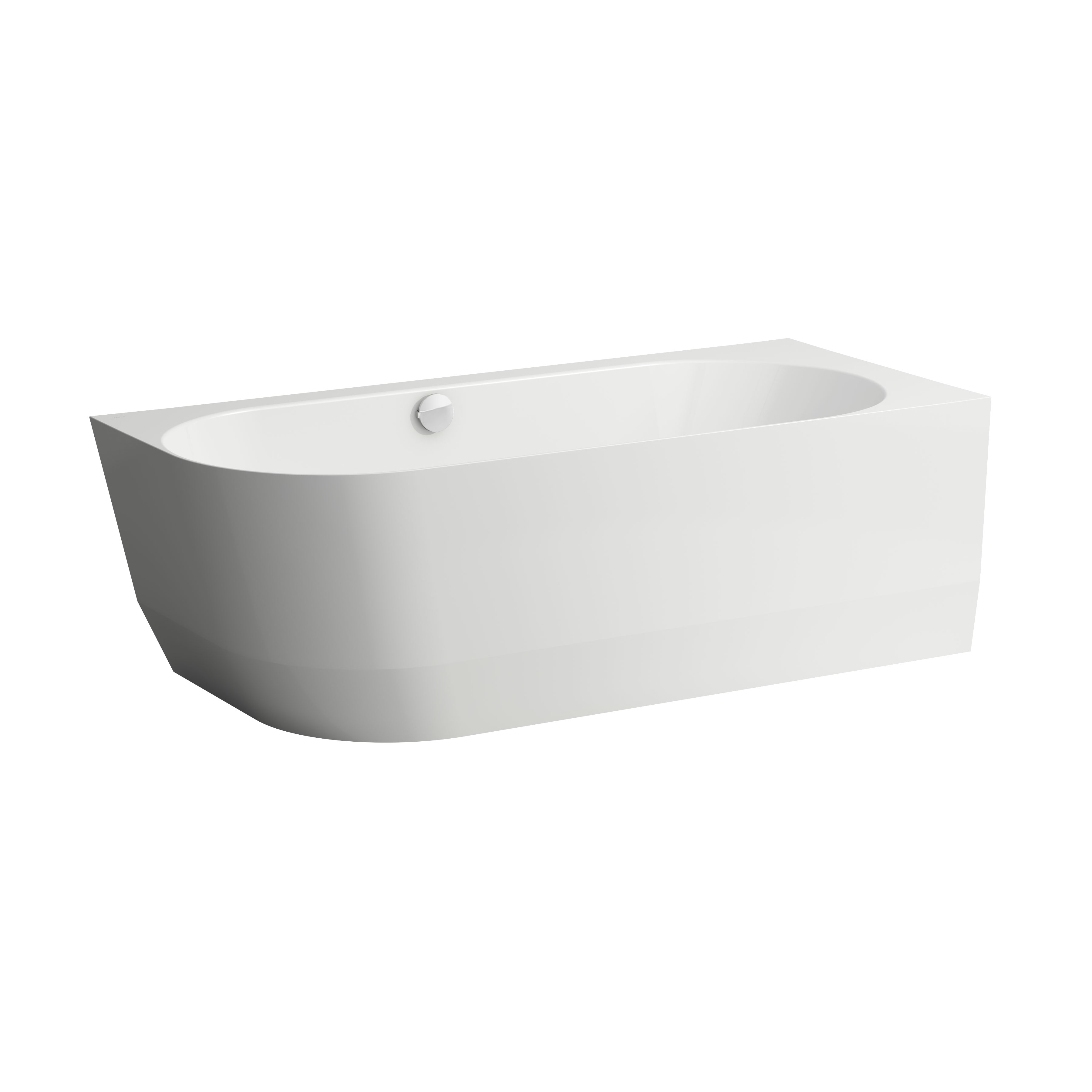 Laufen Pro Bath 1800 W 590 H 800 Dmm with Integrated Overflow Click-Clack Waste & Chrome Cover - White 4