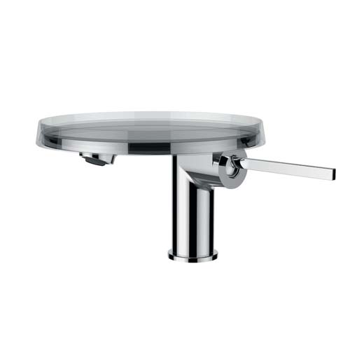 Laufen Kartell Monobloc Basin Mixer Disc Without Pop-Up Waste with Pop-Up Waste Lever - Chrome