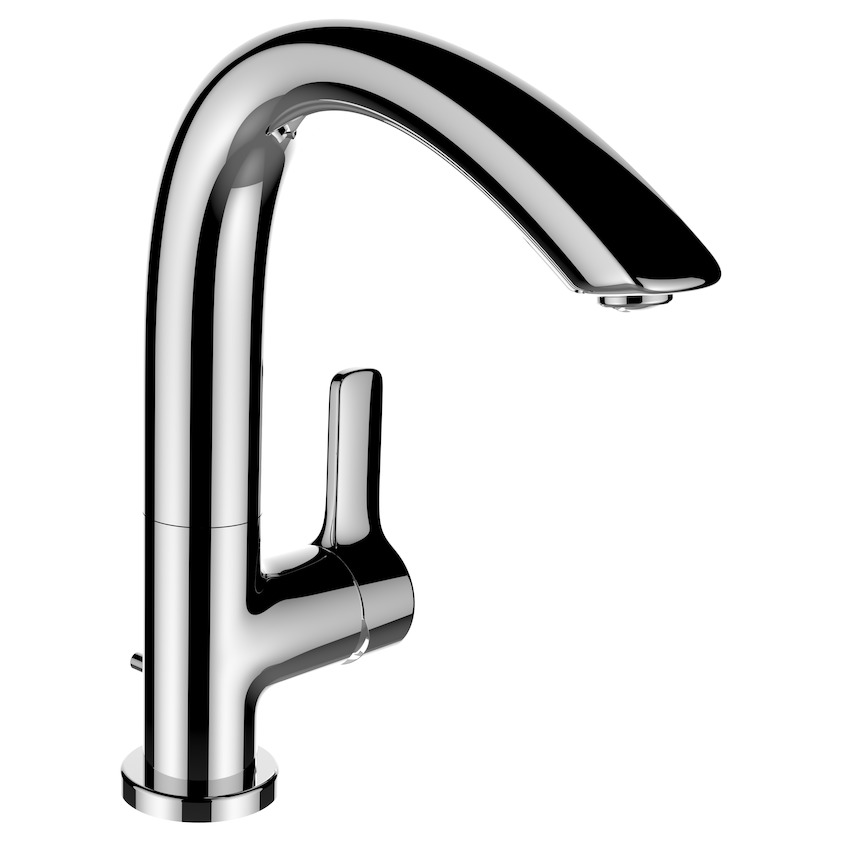Laufen Curve Prime Brassware Sidelever Monobloc Basin Mixer - 115mm