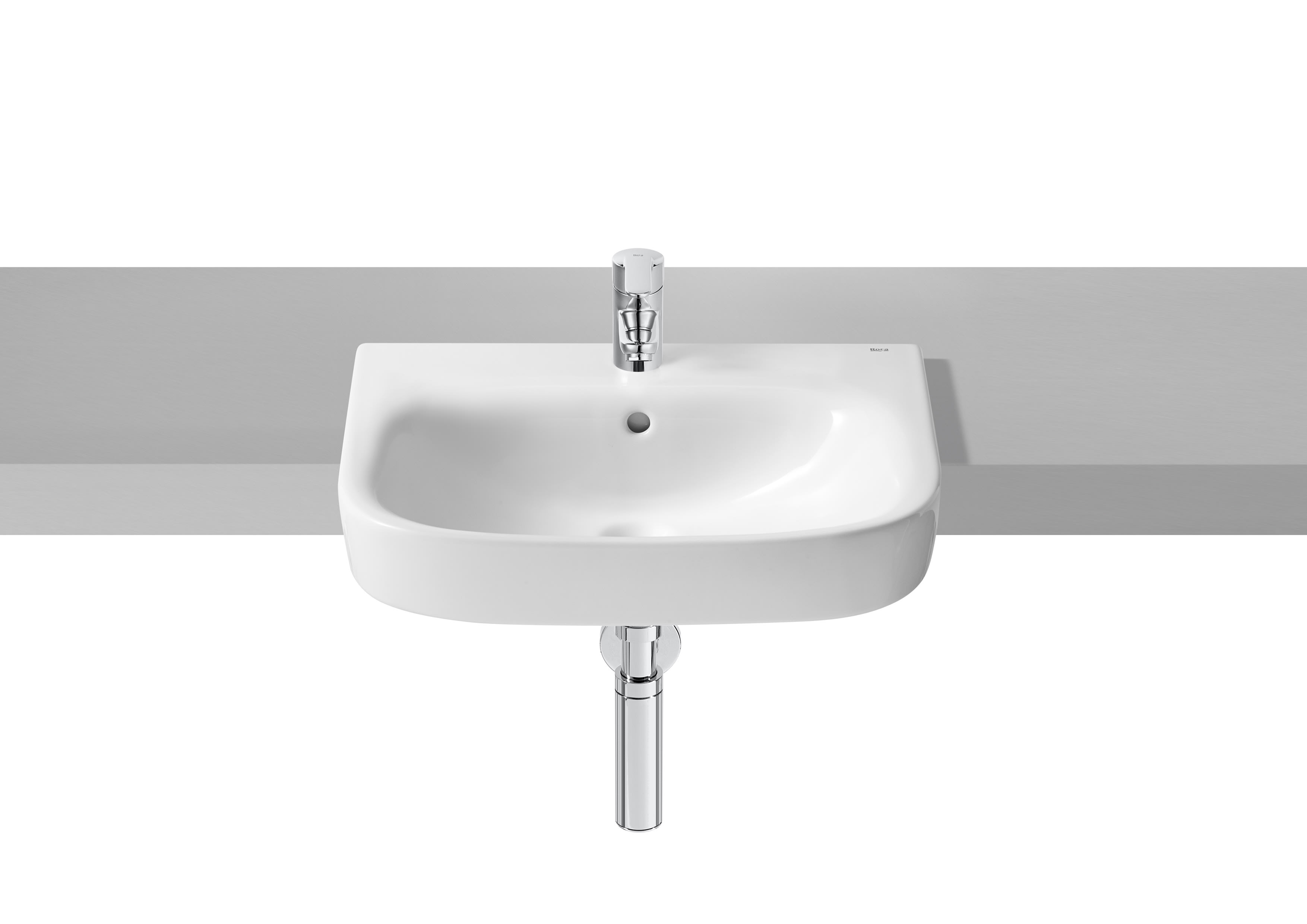 Roca Debba Semi Recessed Basin 1 Tap Hole - White