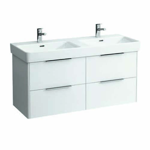 Laufen Base 120cm Double Basin Vanity Unit - Matt White