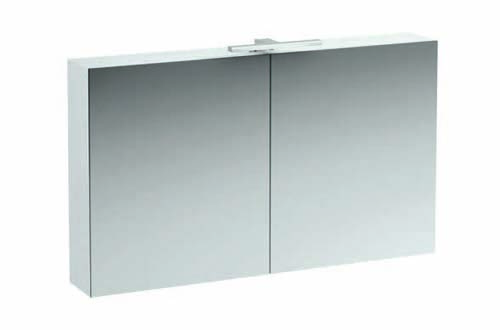 Laufen Base 120cm Mirrored Cabinet with Light 120 x 70H x 18cm - Matt White