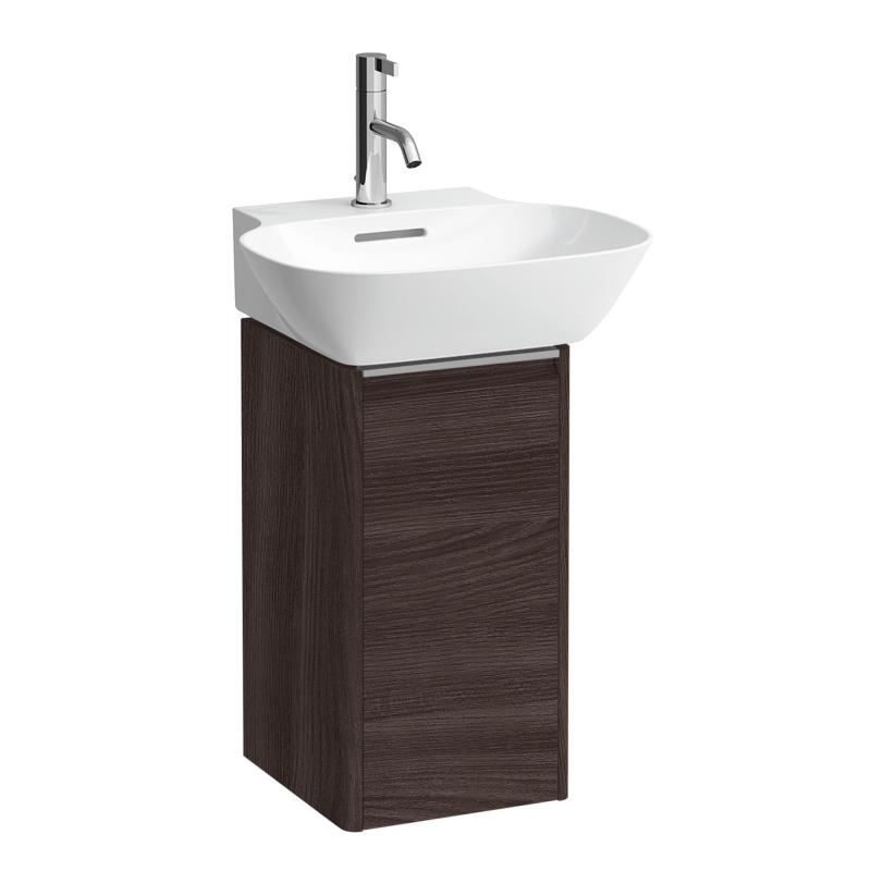 Laufen Base For Ino Vanity Unit with Door Left Hand 280 x 515 x 295mm Anodized Aluminium Handle - Dark Elm