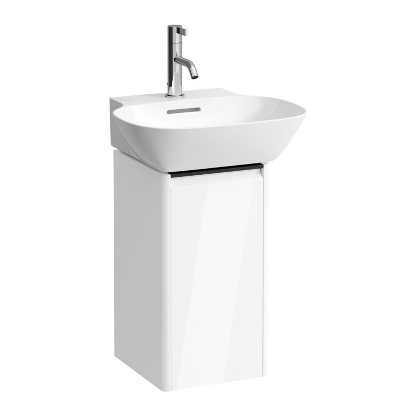 Laufen Base For Ino Vanity Unit with Door Left Hand 280 x 515 x 295mm Black Aluminium Handle - Gloss White