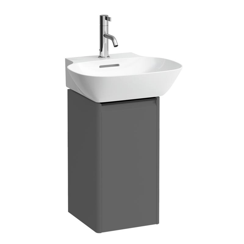 Laufen Base For Ino Vanity Unit with Door Left Hand 280 x 515 x 295mm Black Aluminium Handle - Traffic Grey
