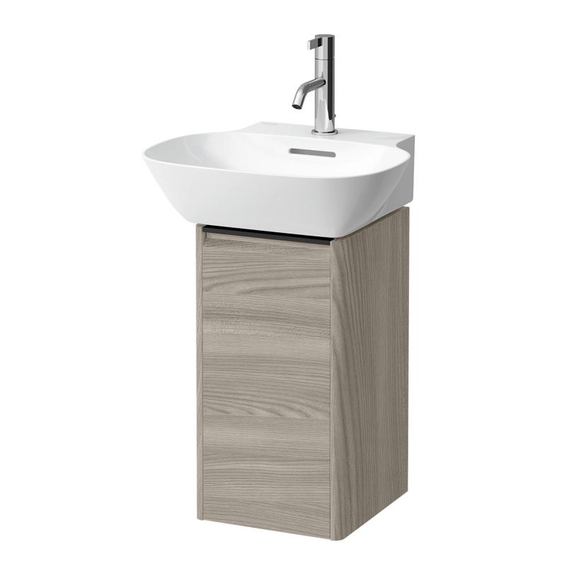 Laufen Base For Ino Vanity Unit with Door Right Hand 280 x 515 x 295mm Black Aluminium Handle - Light Elm