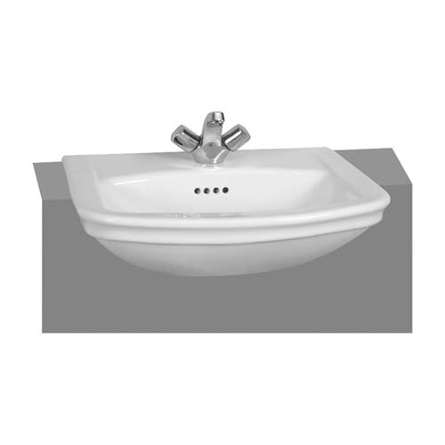 VitrA Serenada Basin 565 x 485cm 2 Tap Hole - White