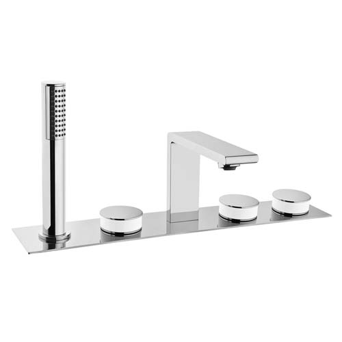 VitrA Memoria 5 Hole Bath Shower Mixer with Hose & Handset - Chrome