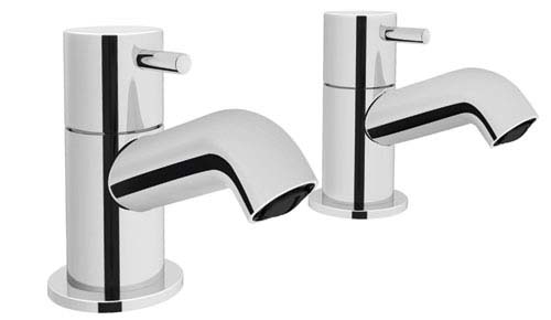 VitrA Minimax S Basin Pillar Taps - Chrome