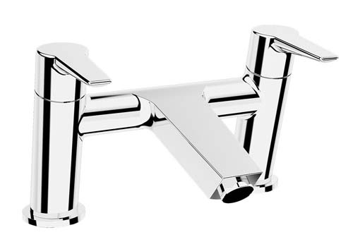 VitrA Q Line 2 Tap Hole Bath Filler - Chrome