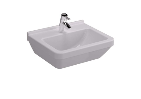 VitrA S50 450mm Square Cloakroom Basin 1 Tap Hole - White