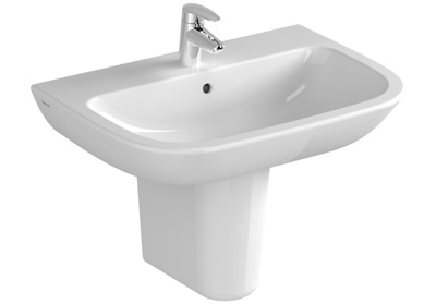 VitrA S20 Basin 650mm 1 Tap Hole - White